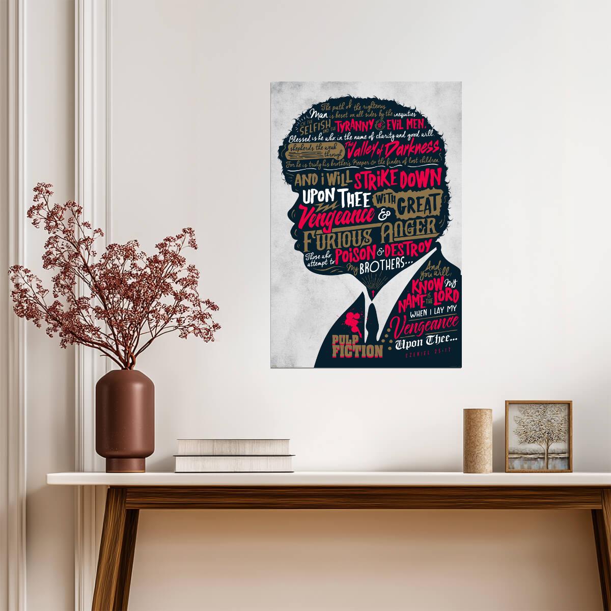 Pulp Fiction | Jules Winnfield "Ezekiel 25:17" Quote | Samuel L. Jackson Poster - Movies & TV Poster