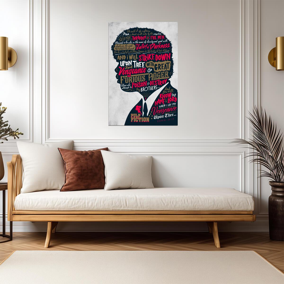 Pulp Fiction | Jules Winnfield "Ezekiel 25:17" Quote | Samuel L. Jackson Poster - Movies & TV Poster
