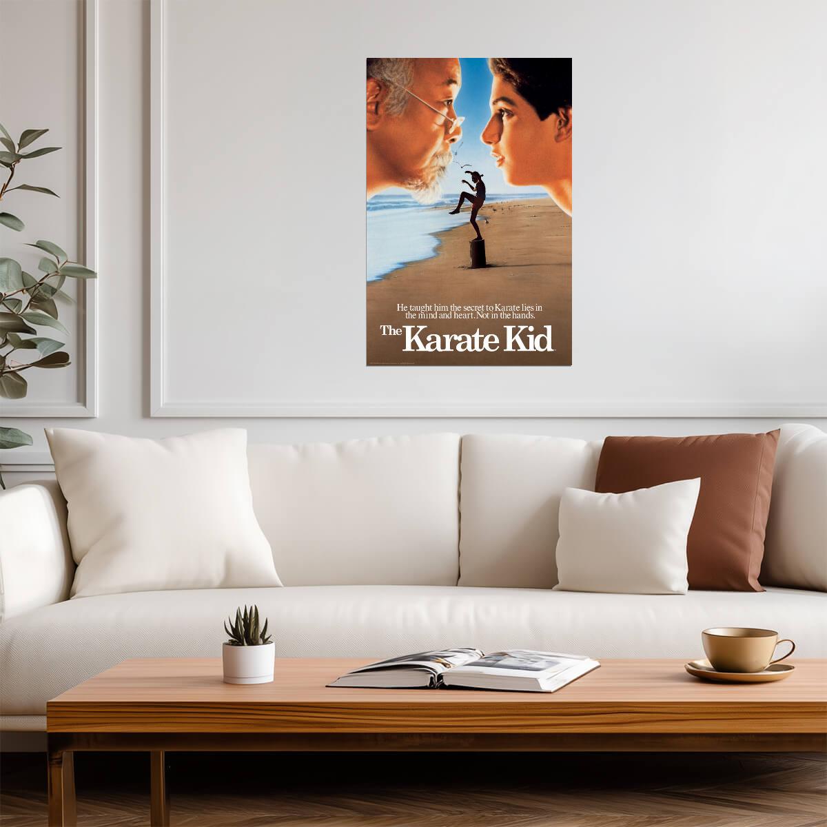 The Karate Kid | Crane Kick on the Beach | Classic 80s Movie Poster - Movies & TV Poster