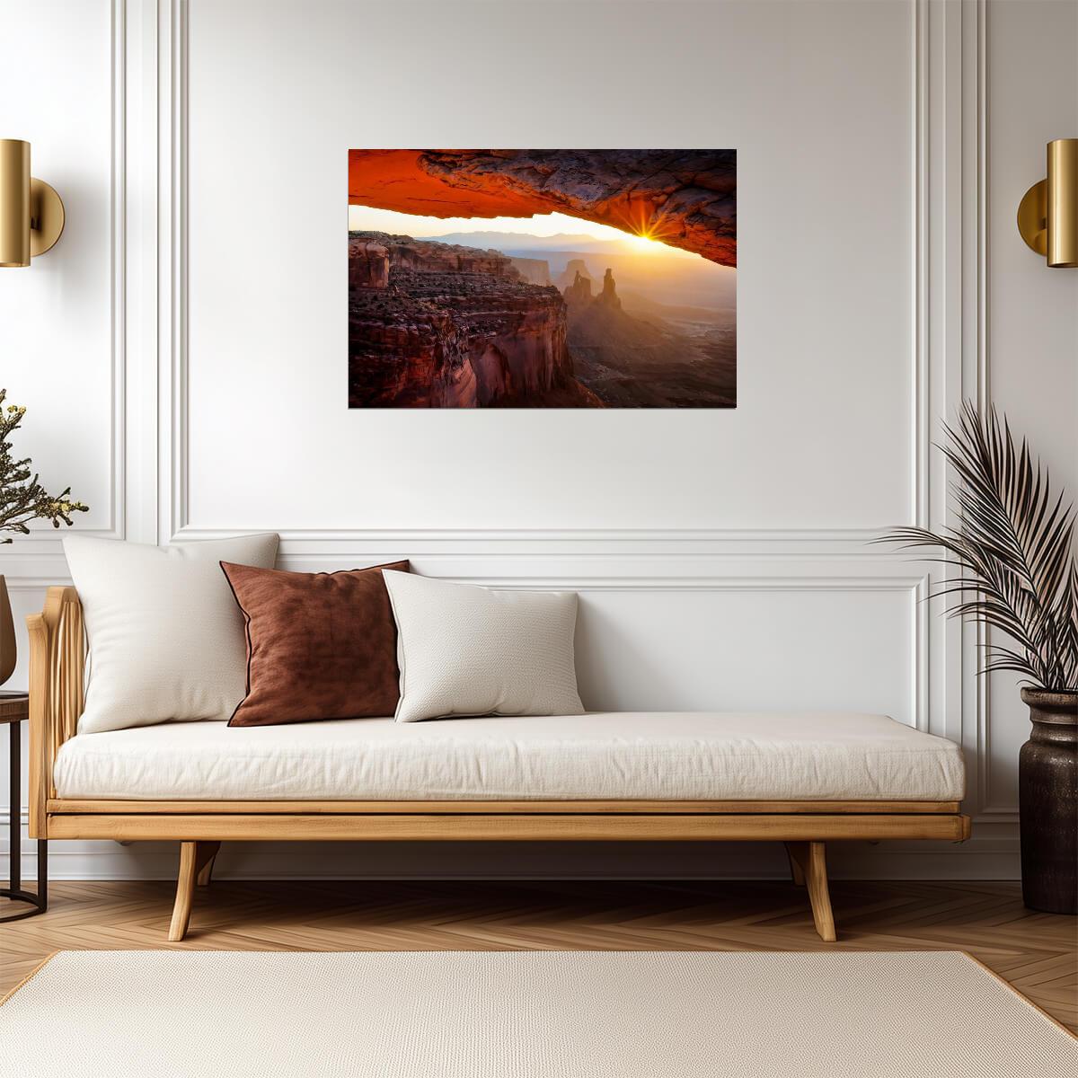 Sunrise at Mesa Arch | Canyonlands National Park Photography | Nature Landscape Poster - Photography Poster