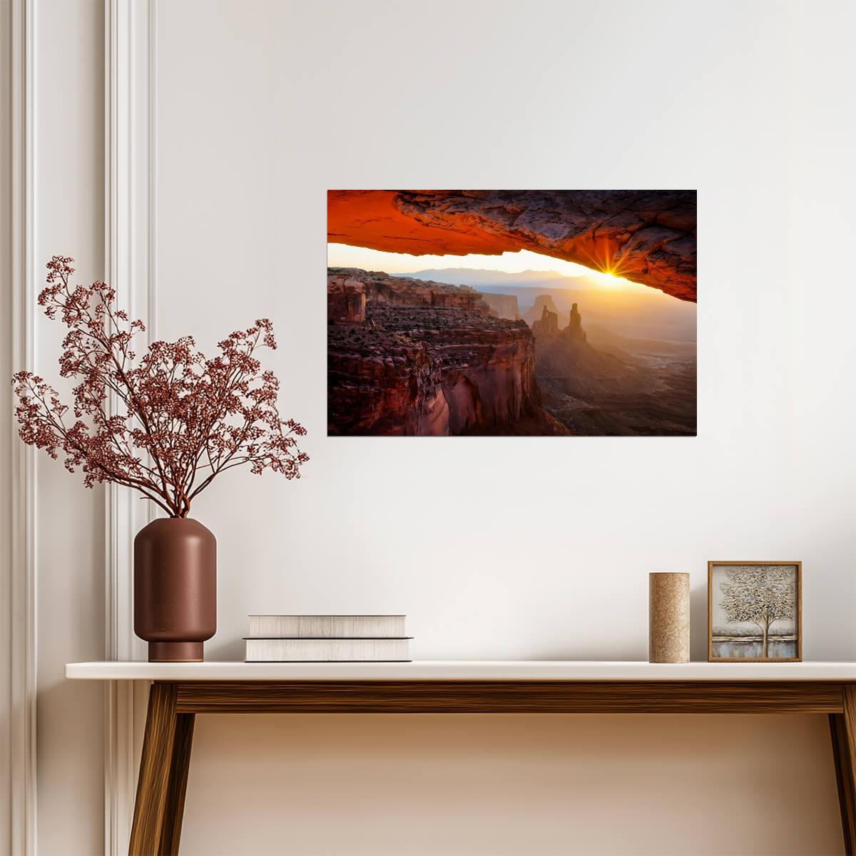 Sunrise at Mesa Arch | Canyonlands National Park Photography | Nature Landscape Poster - Photography Poster