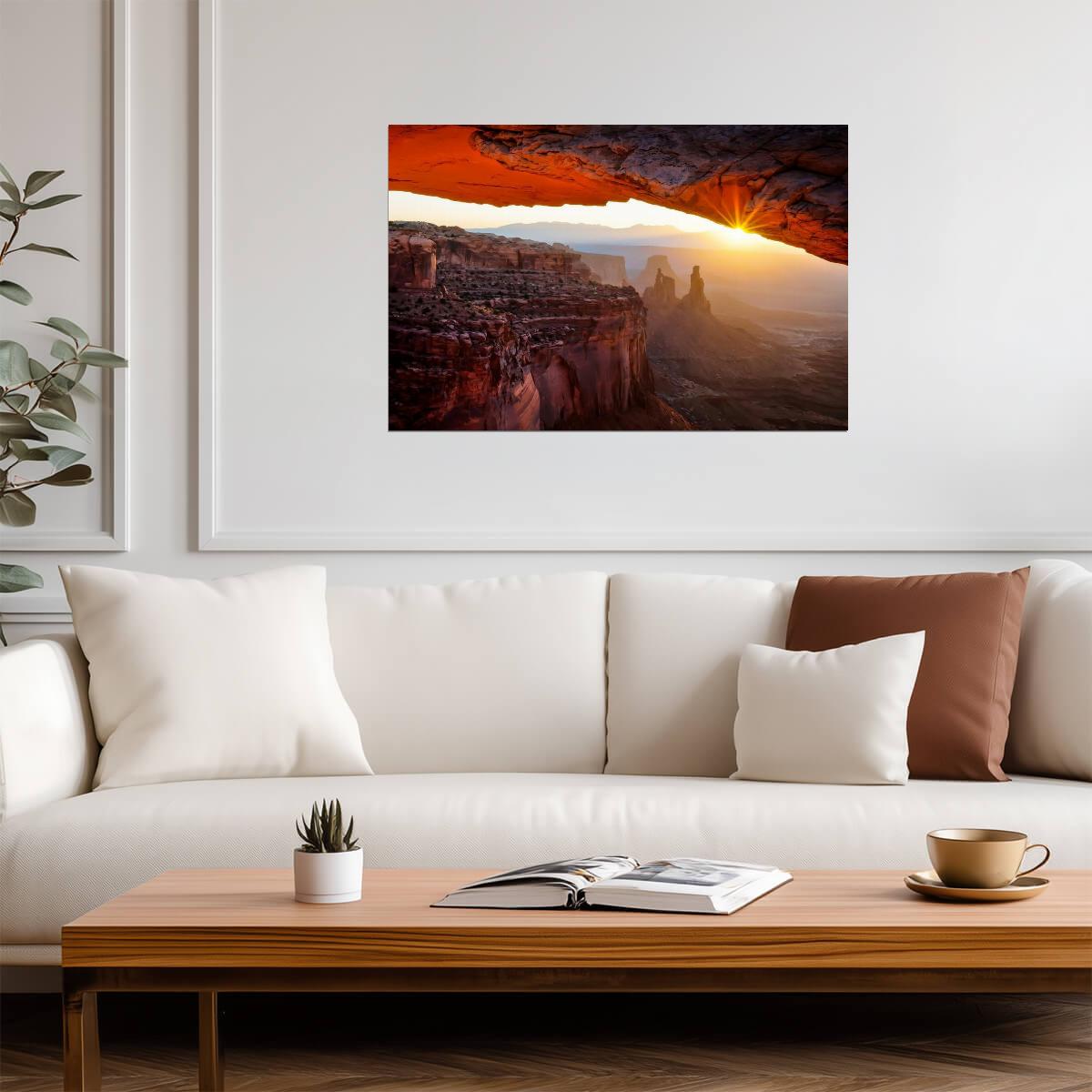 Sunrise at Mesa Arch | Canyonlands National Park Photography | Nature Landscape Poster - Photography Poster