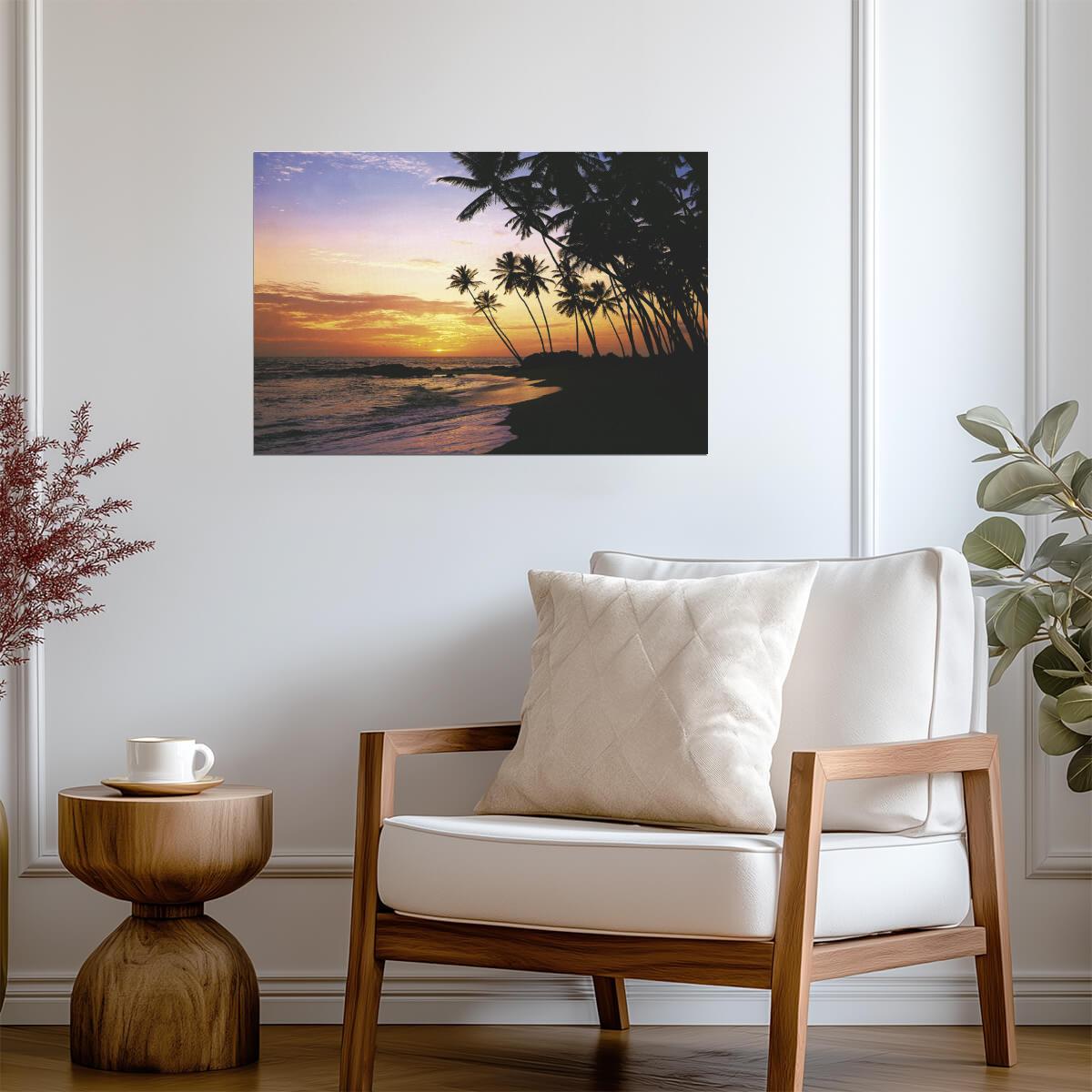 Evening in the Maldives | Tropical Sunset Photography | Seascape Wall Art Poster - Photography Poster