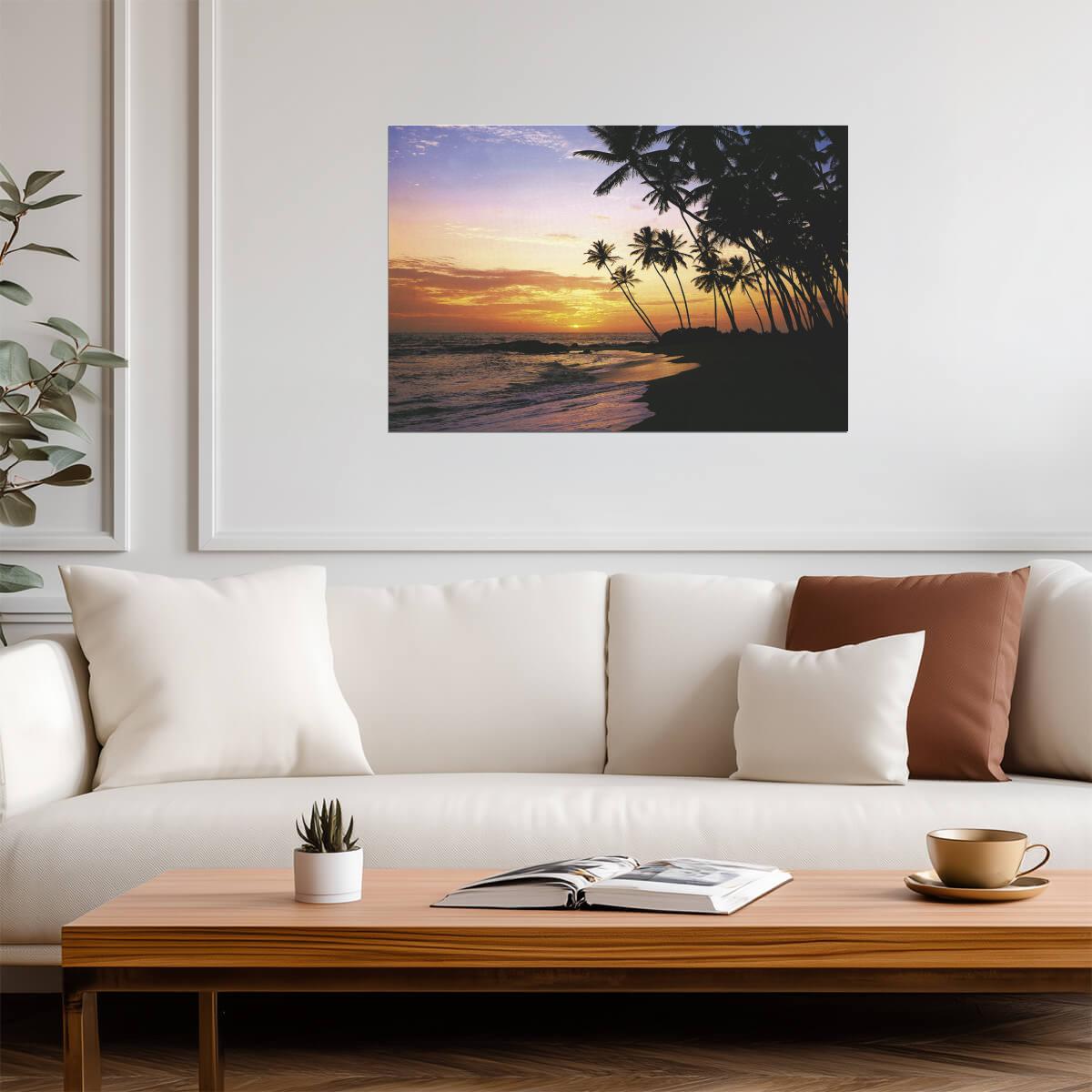 Evening in the Maldives | Tropical Sunset Photography | Seascape Wall Art Poster - Photography Poster