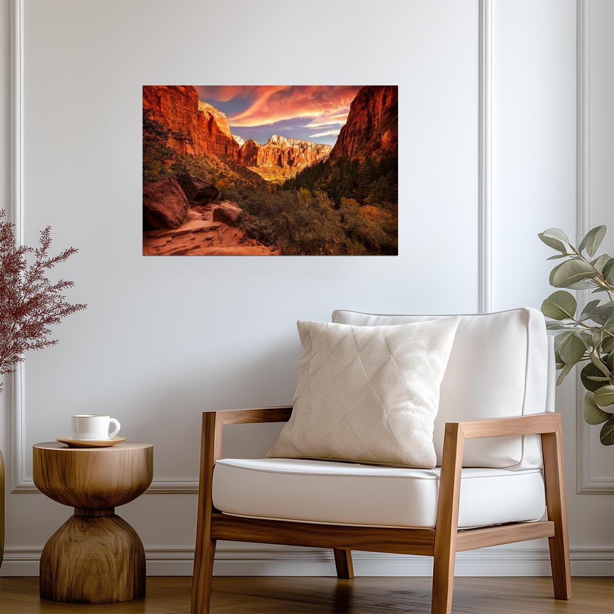 Zion Valley National Park View | Navajo Sandstone Landscape | Utah Photography Poster - Photography Poster
