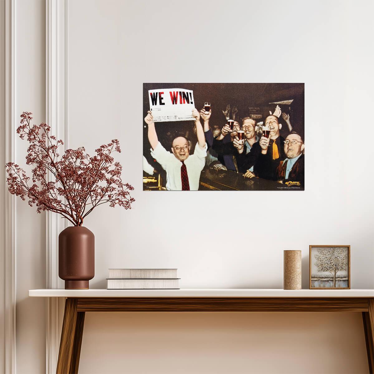 Cheers TV Show Opening Credits | We Win Scene | Vintage Boston Bar Poster - Movies & TV Poster
