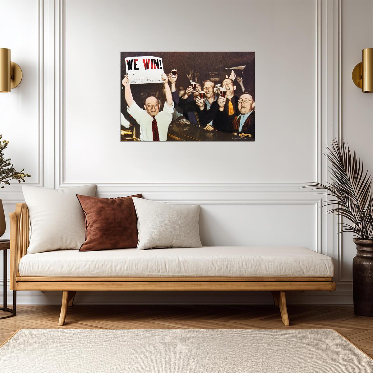 Cheers TV Show Opening Credits | We Win Scene | Vintage Boston Bar Poster - Movies & TV Poster