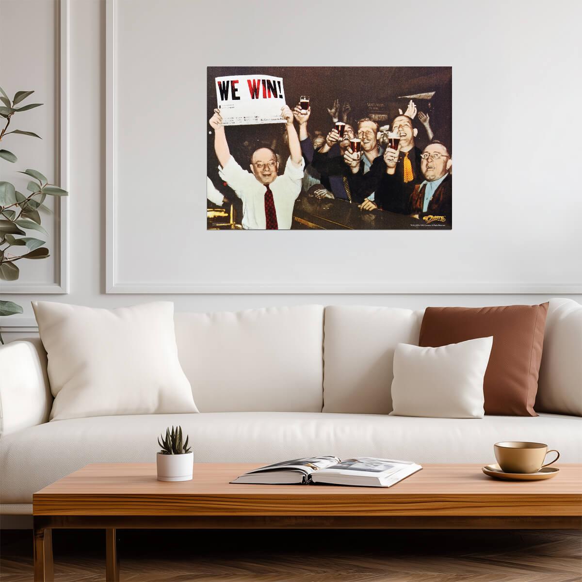 Cheers TV Show Opening Credits | We Win Scene | Vintage Boston Bar Poster - Movies & TV Poster