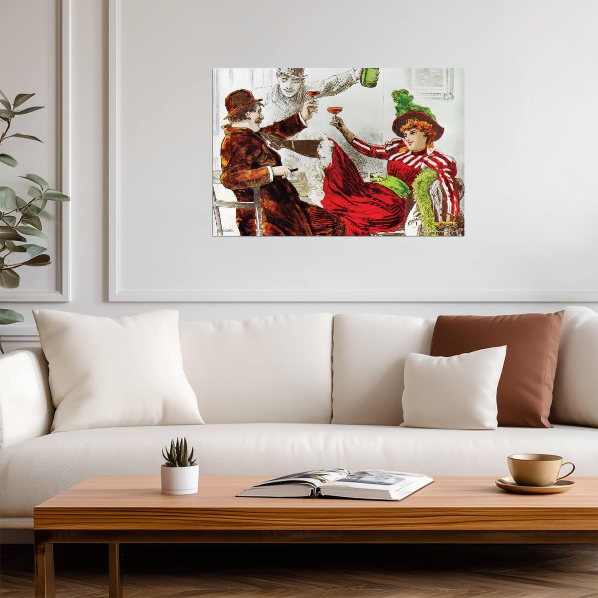 Cheers TV Show Opening Credits | Couple at the Bar | Vintage Boston Bar Poster - Movies & TV Poster