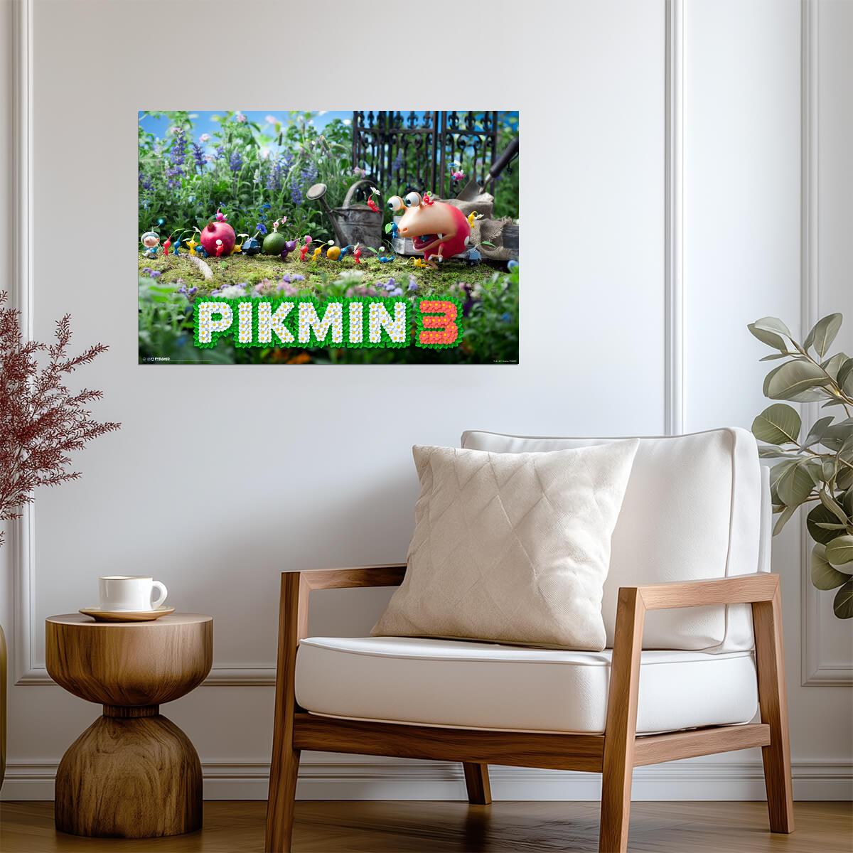 Pikmin 3 | Vibrant Video Game Poster | Strategy Game Wall Art