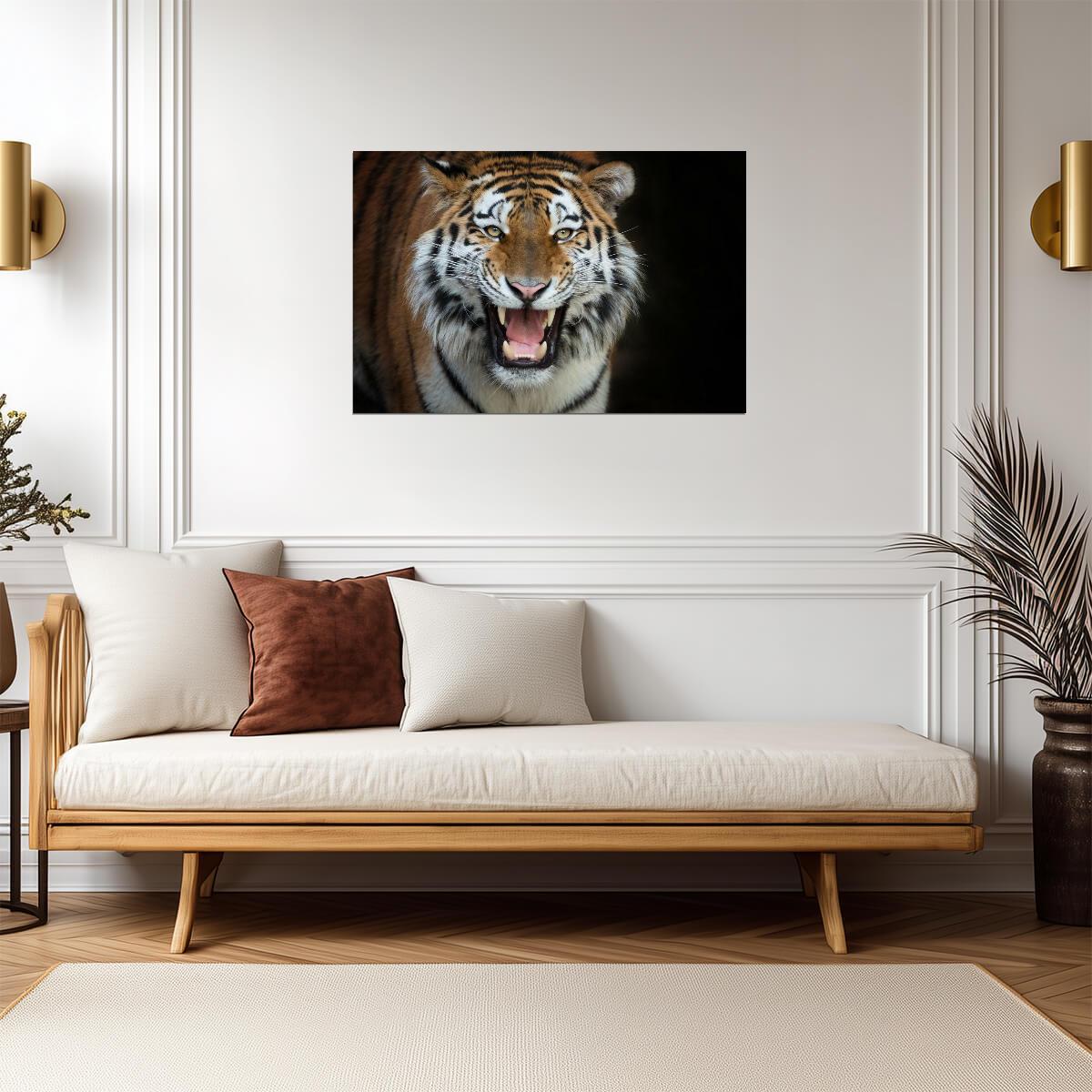 Siberian Tiger Up Close | Wildlife Photography Portrait | Animal Wall Art Poster - Photography Poster