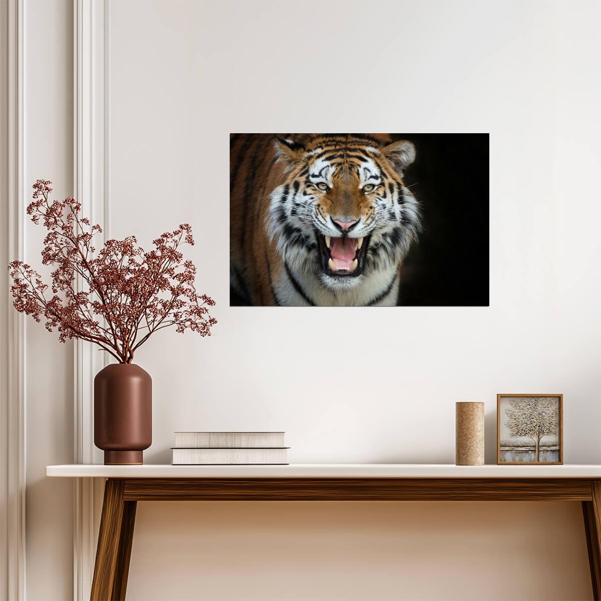 Siberian Tiger Up Close | Wildlife Photography Portrait | Animal Wall Art Poster - Photography Poster