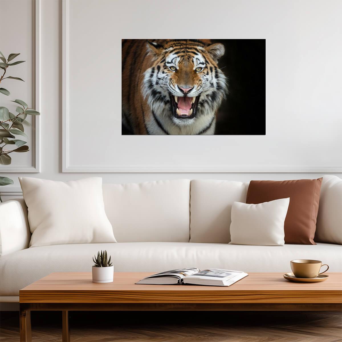 Siberian Tiger Up Close | Wildlife Photography Portrait | Animal Wall Art Poster - Photography Poster