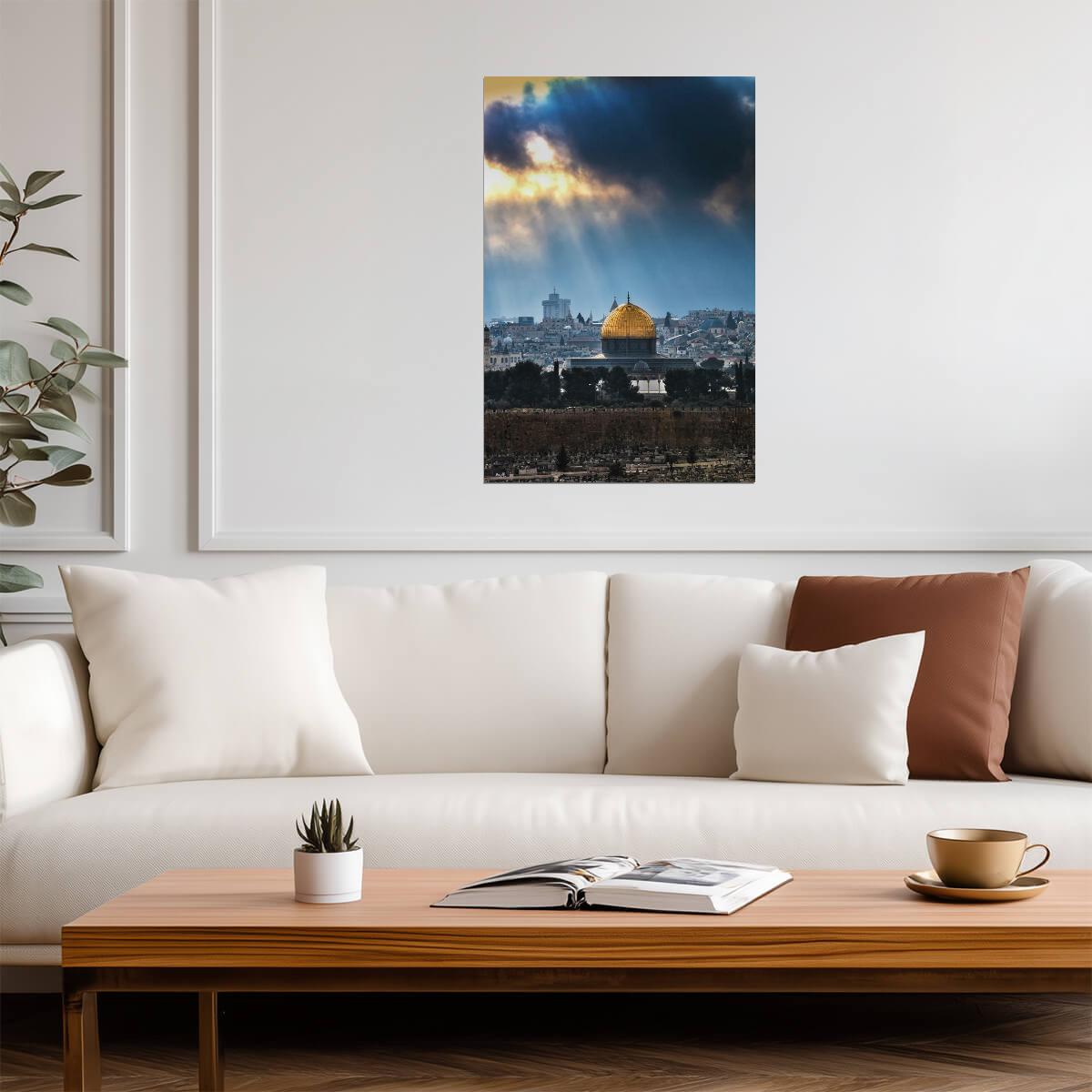 Old City of Jerusalem Skyline | Dome of the Rock Photography | Religious Landmark Poster - Photography Poster