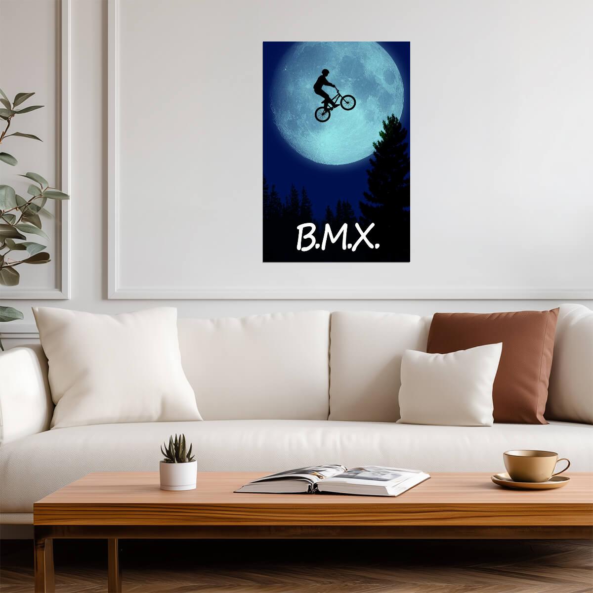 BMX The Extra-Terrestrial | E.T. Movie Poster Parody | Funny Sci-Fi Art - Graphic & Art Poster