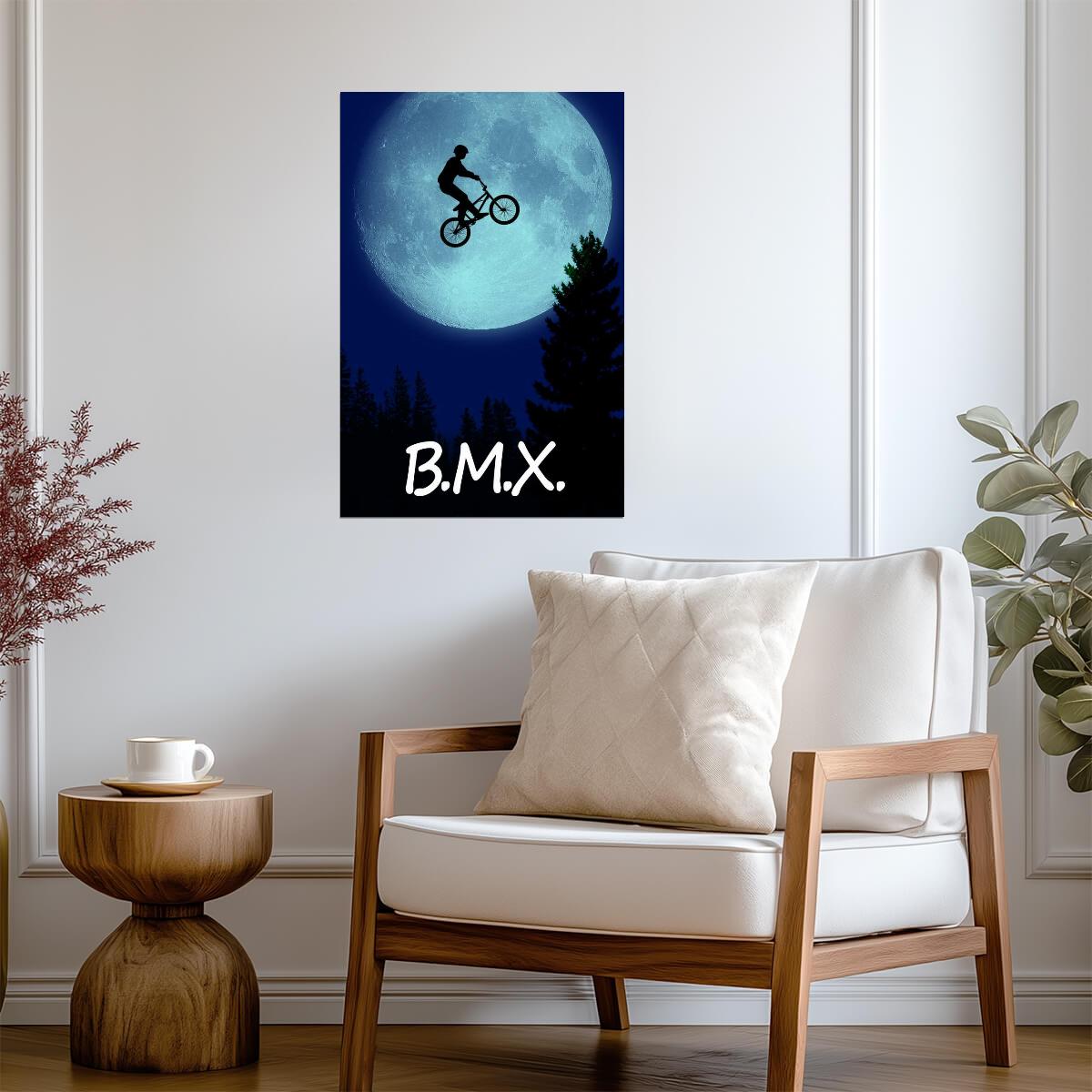 BMX The Extra-Terrestrial | E.T. Movie Poster Parody | Funny Sci-Fi Art - Graphic & Art Poster