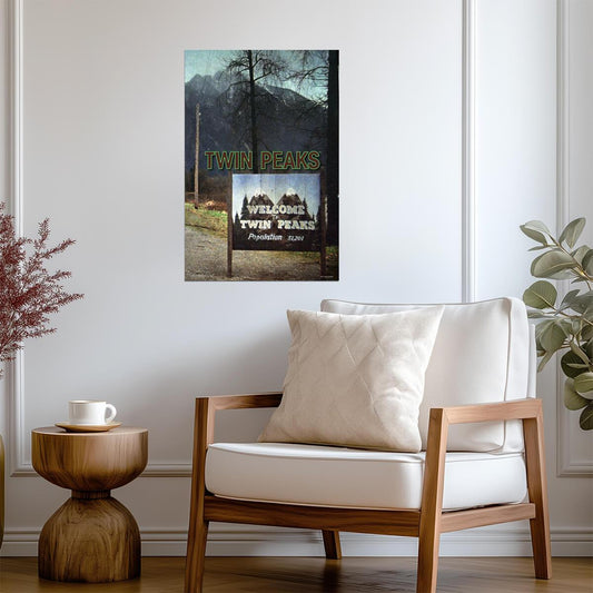 "Welcome to Twin Peaks" Sign Photo | David Lynch TV Show | Pacific Northwest Poster - Movies & TV Poster