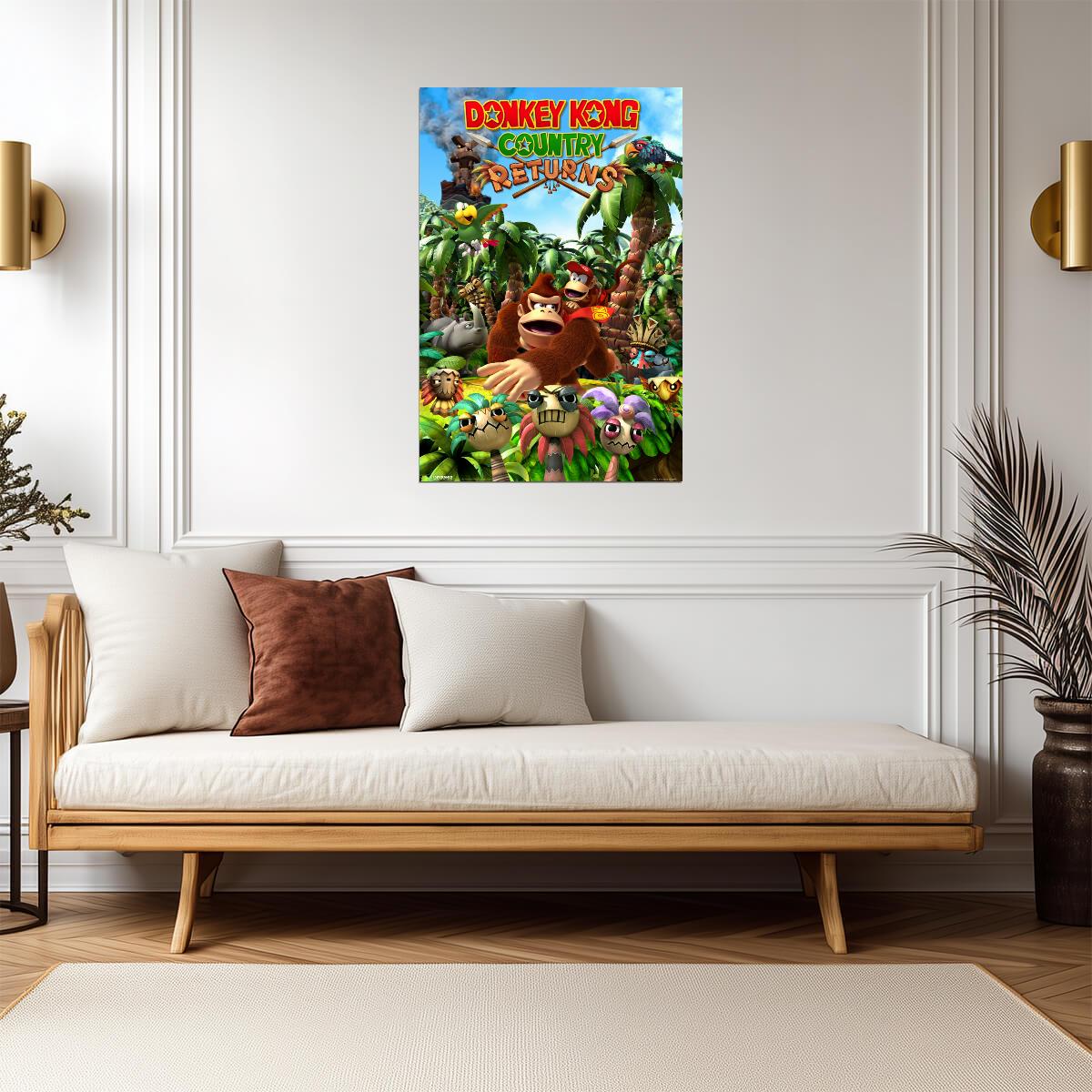 Donkey Kong Country Returns | Nintendo Game Poster | Platformer Wall Art