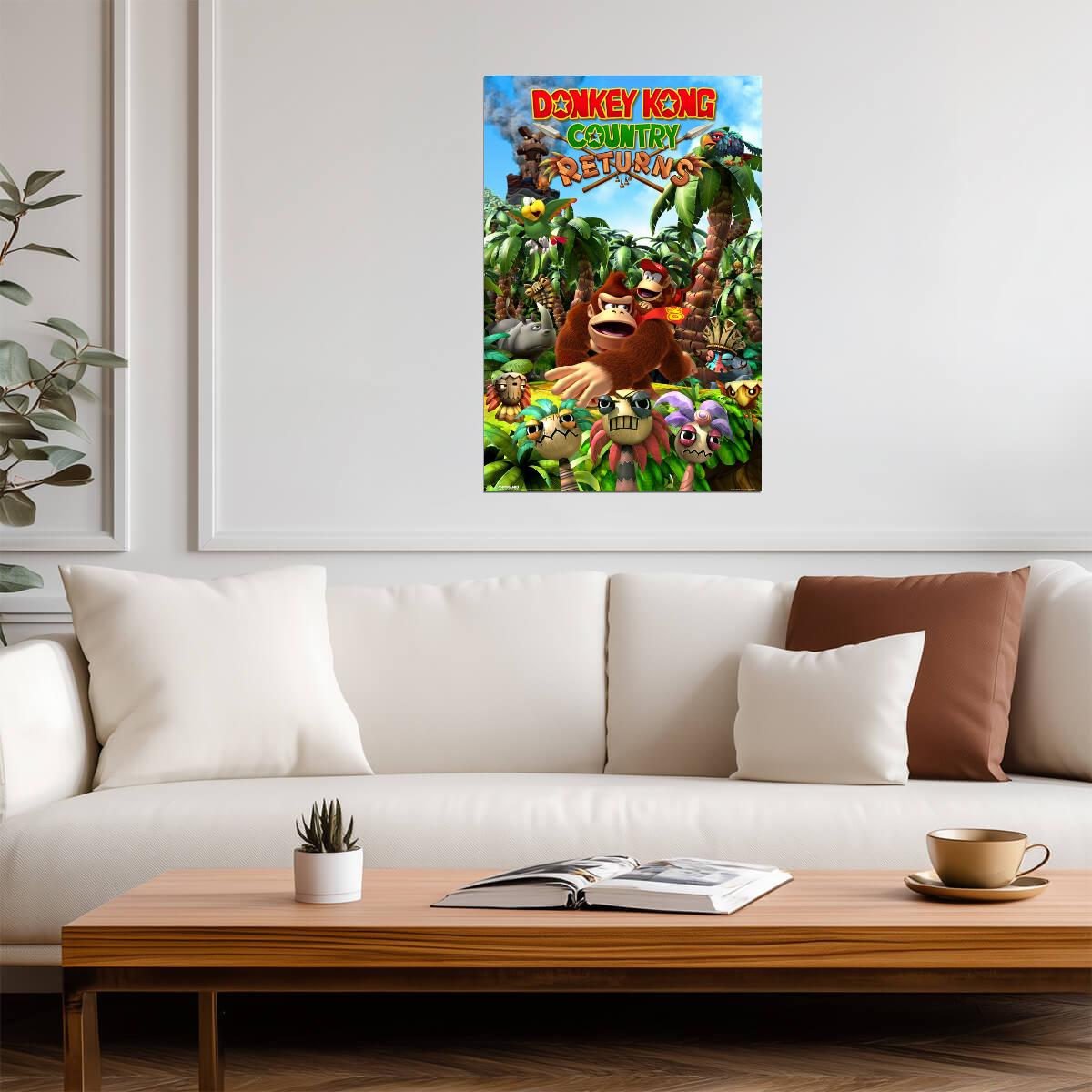 Donkey Kong Country Returns | Nintendo Game Poster | Platformer Wall Art