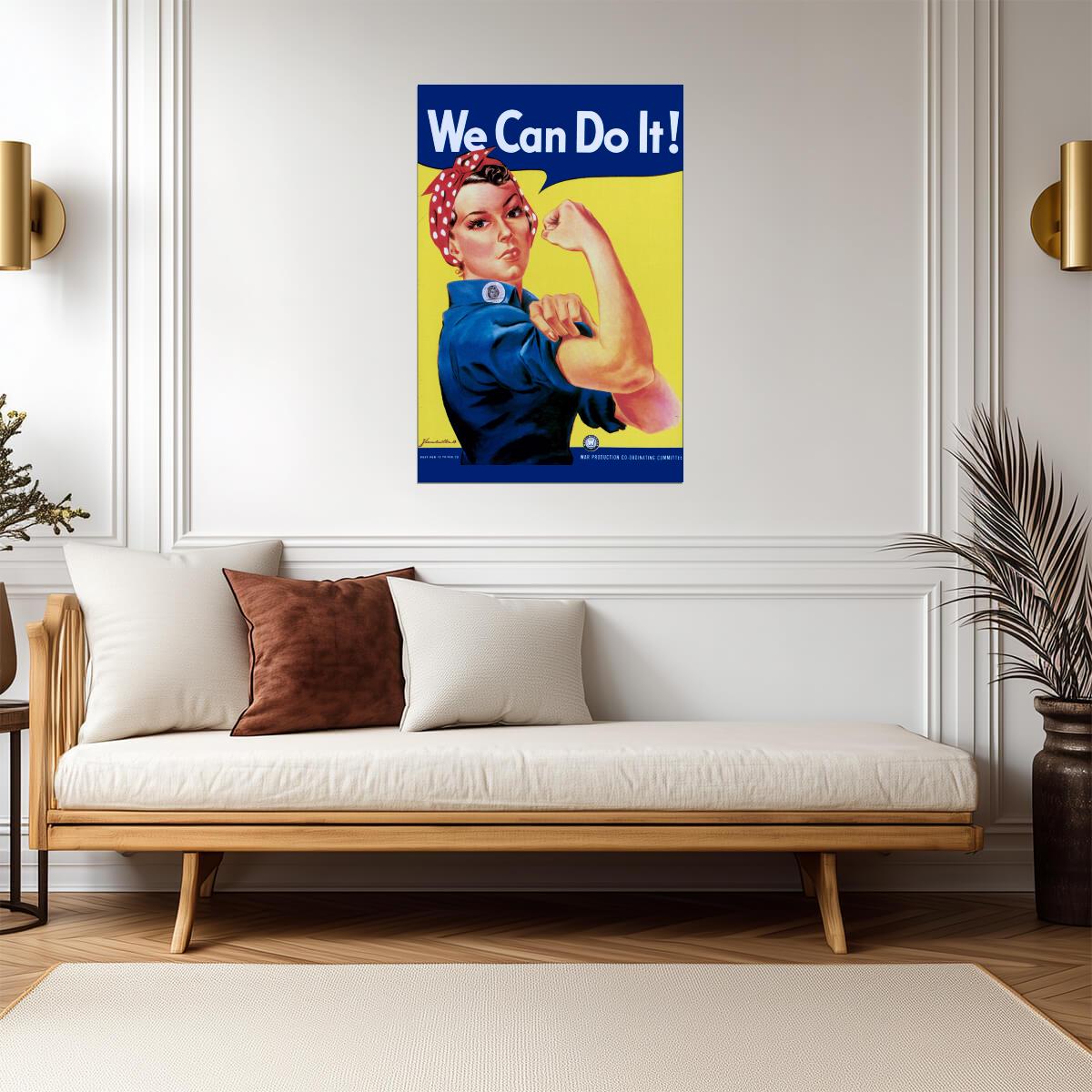 "We Can Do It!" | Rosie the Riveter Poster | WWII Feminist Propaganda Art - Vintage & Retro Poster