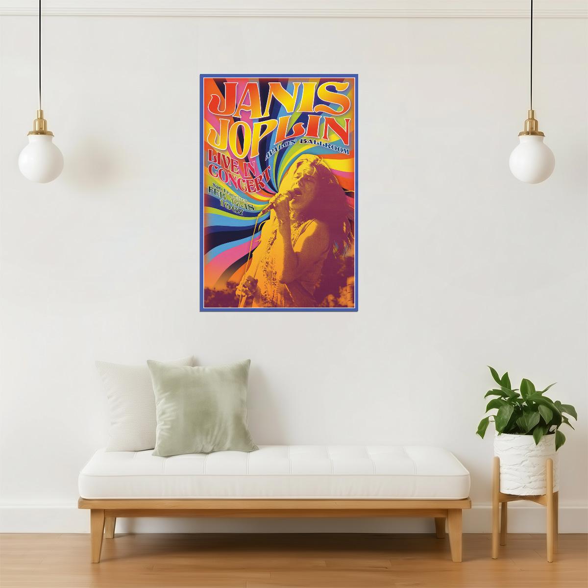 Janis Joplin Concert Poster | Psychedelic Rock Art | Vintage 60s Music Print