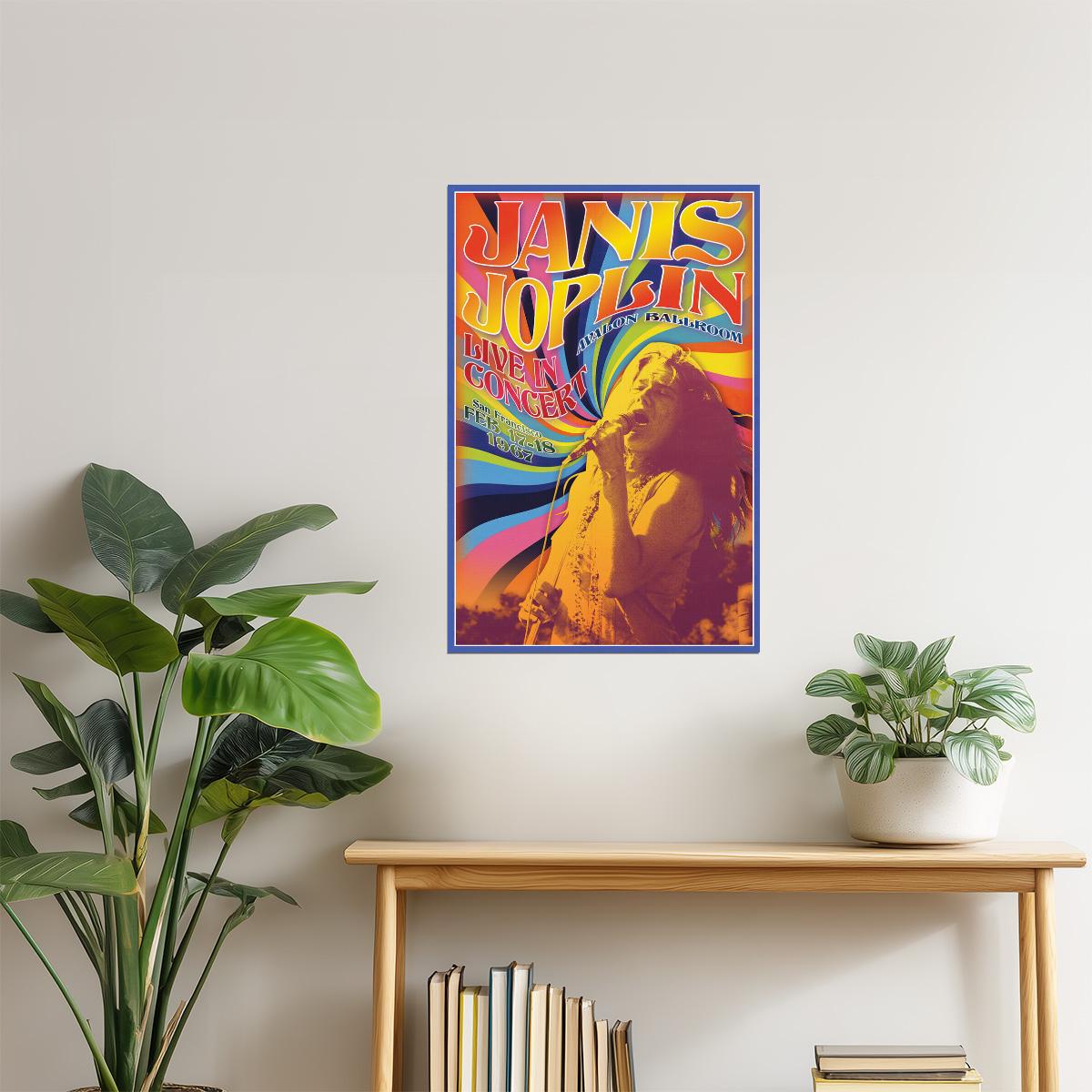 Janis Joplin Concert Poster | Psychedelic Rock Art | Vintage 60s Music Print