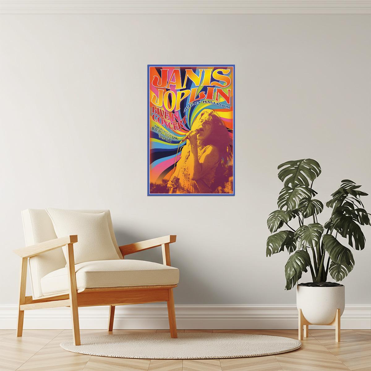Janis Joplin Concert Poster | Psychedelic Rock Art | Vintage 60s Music Print