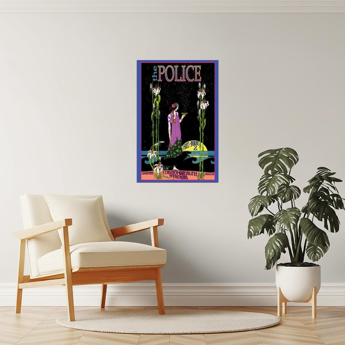 The Police Concert Poster | Vintage Rock Wall Art | 80s Music Print