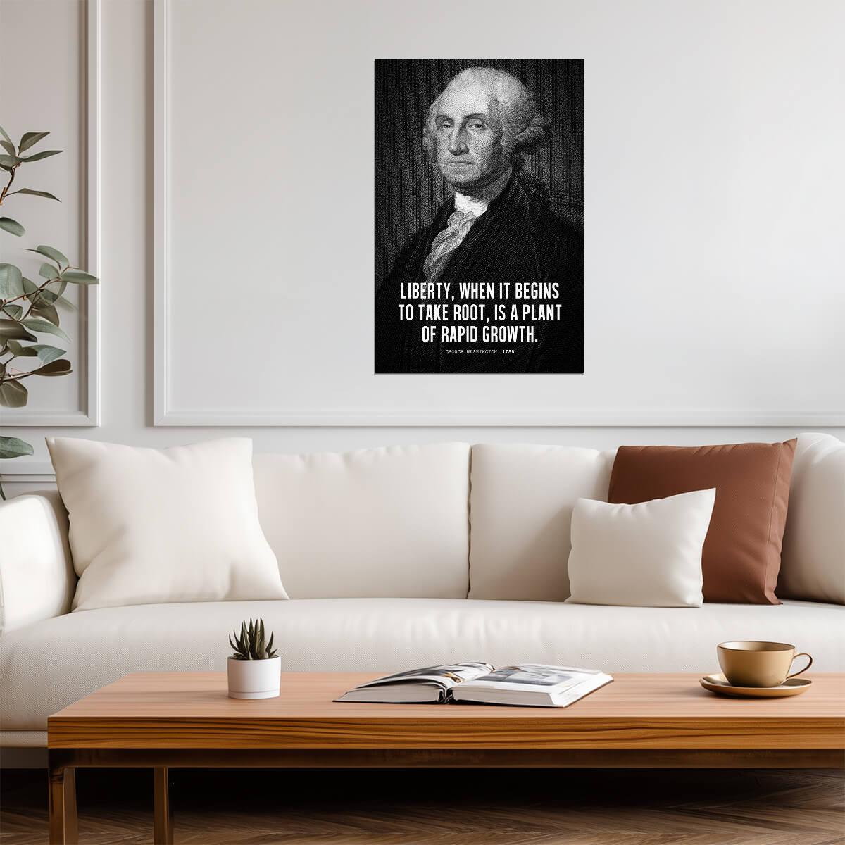 George Washington Liberty Quote | Presidential Portrait Poster | American History Wall Art - Type & Quotes Poster