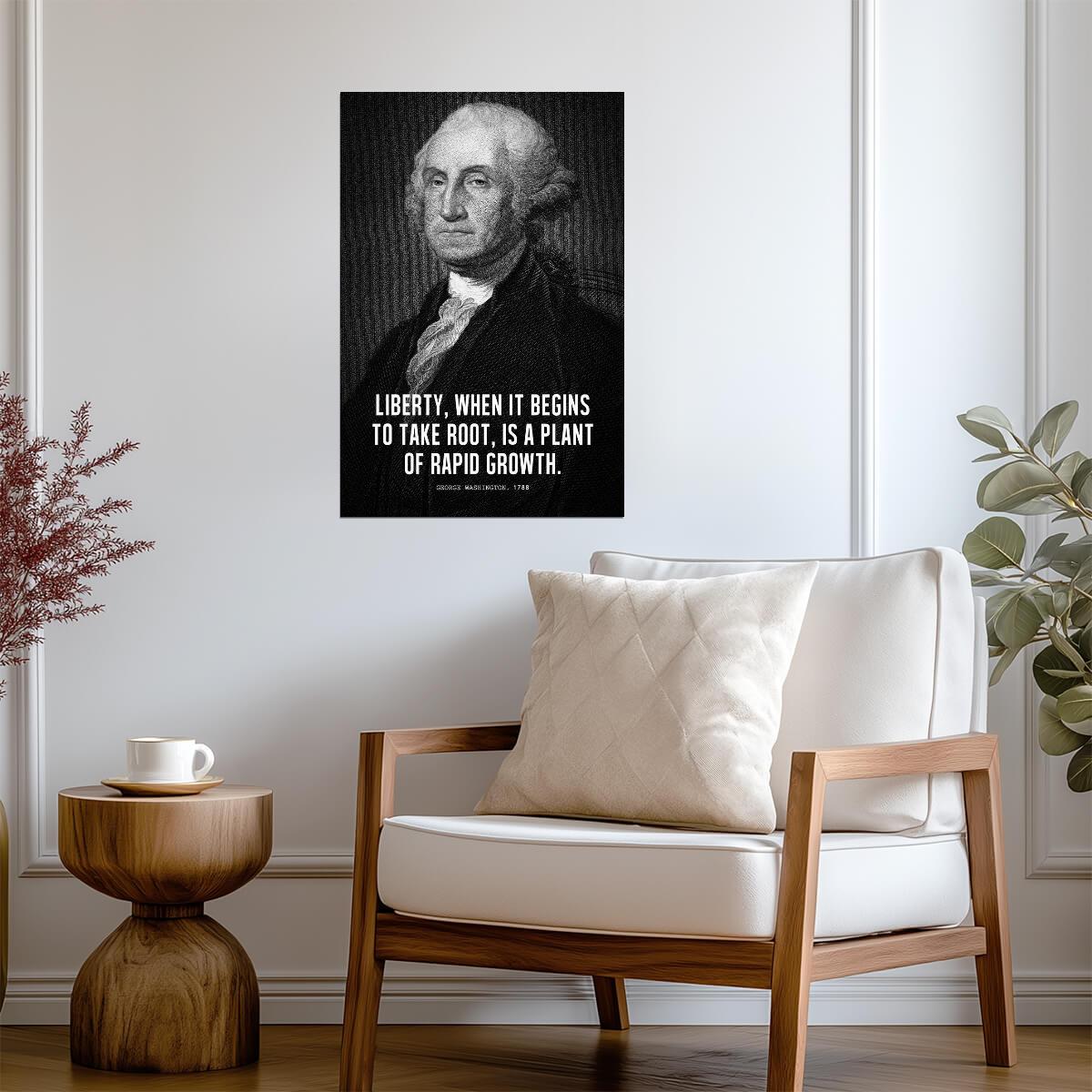 George Washington Liberty Quote | Presidential Portrait Poster | American History Wall Art - Type & Quotes Poster