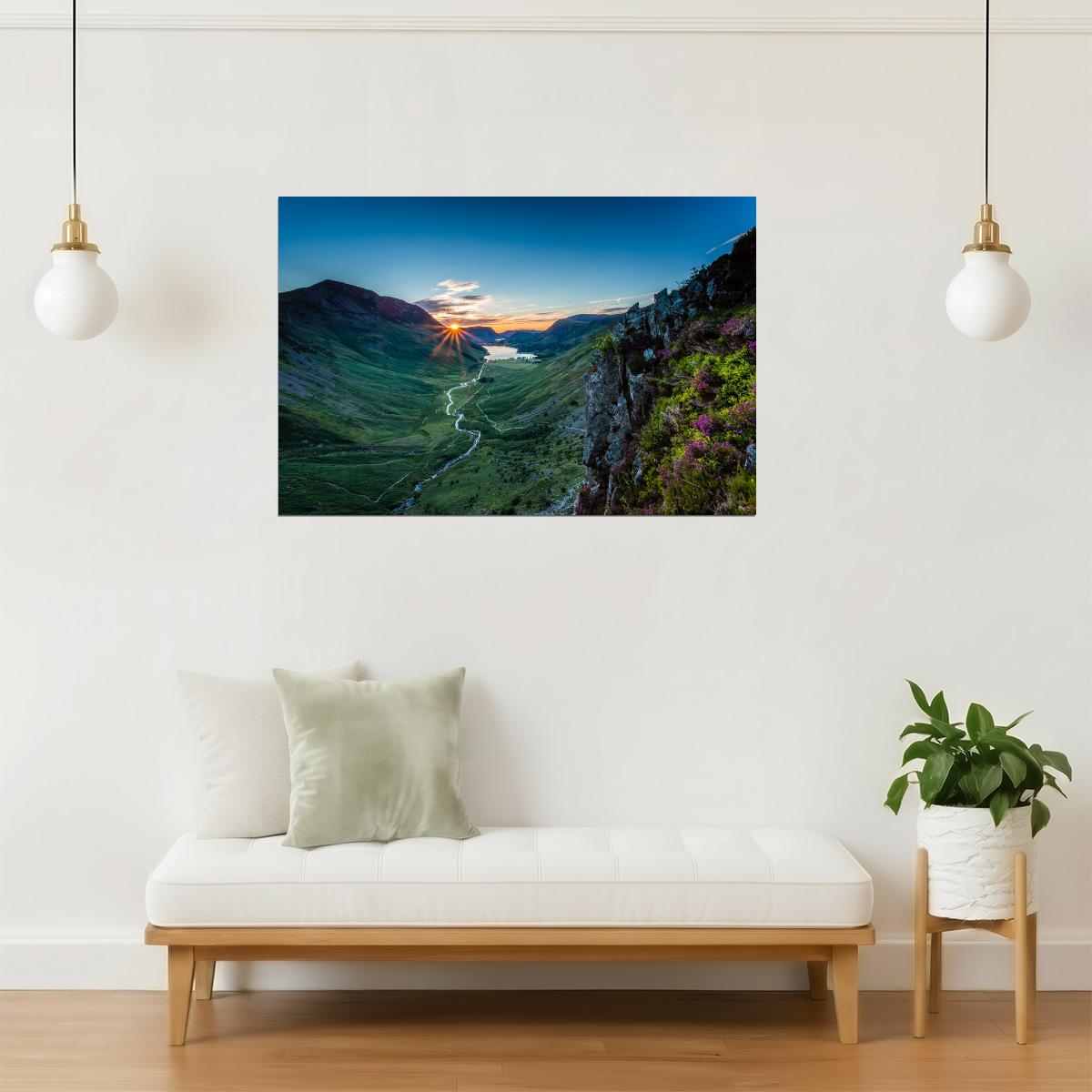 Buttermere Lake District Sunset Poster | England Landscape Photography | Nature Wall Art