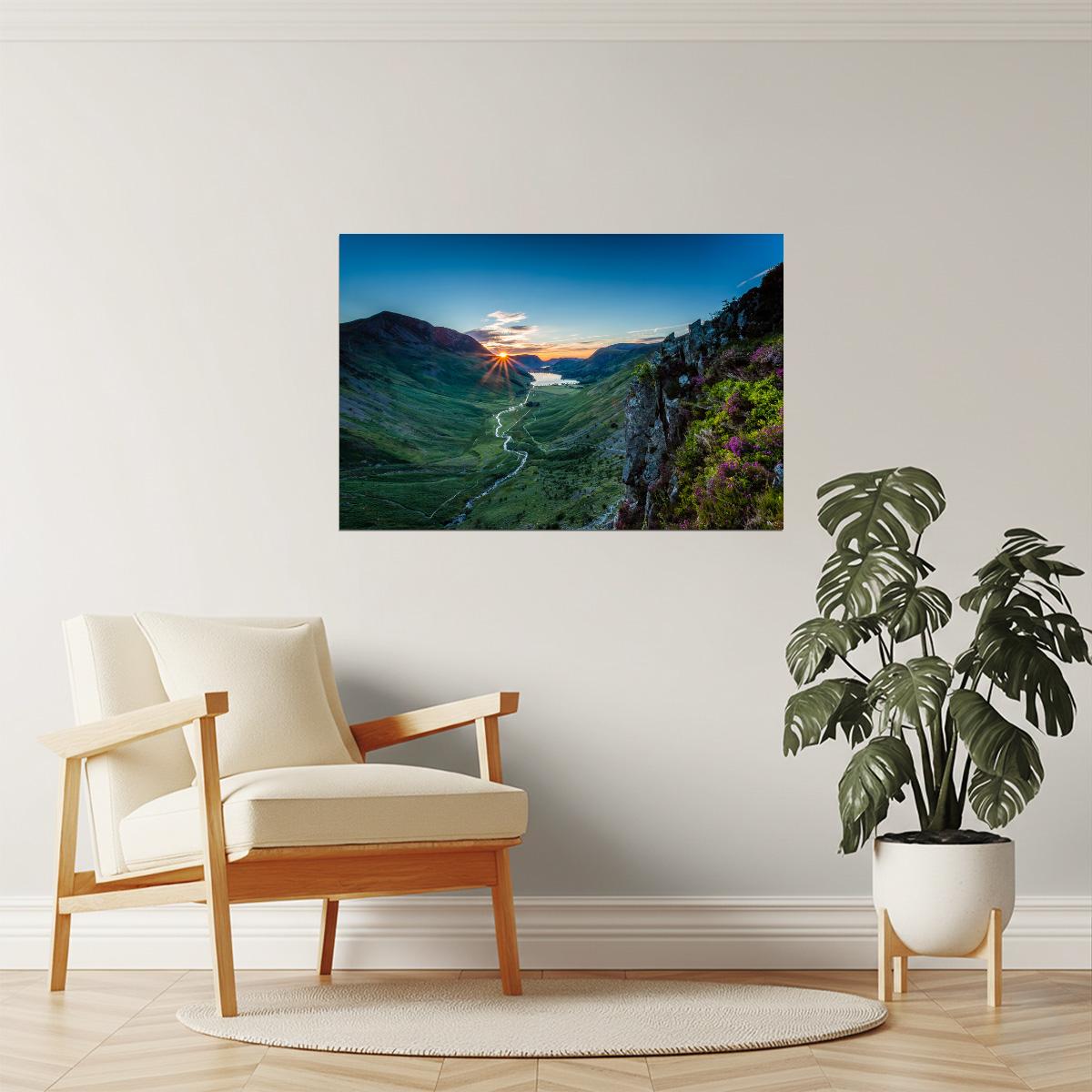 Buttermere Lake District Sunset Poster | England Landscape Photography | Nature Wall Art