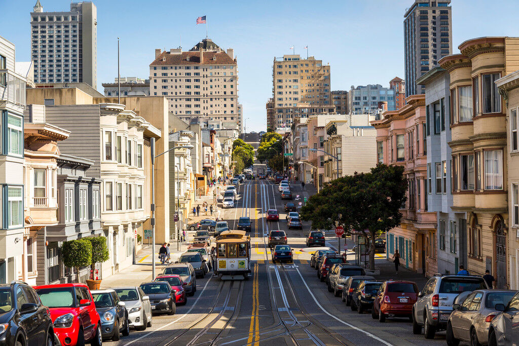 San Francisco Cable Car Poster | California Street Photography | Cityscape Wall Art