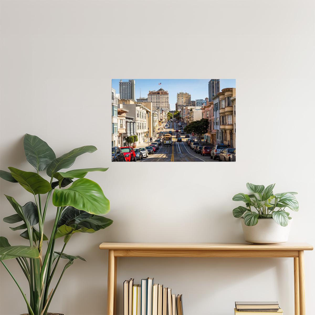 San Francisco Cable Car Poster | California Street Photography | Cityscape Wall Art