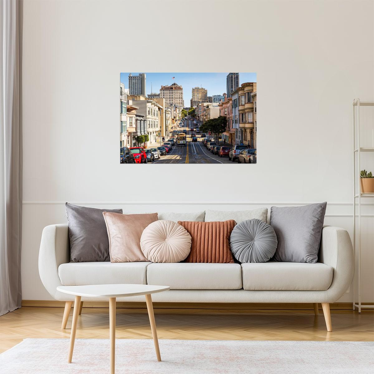 San Francisco Cable Car Poster | California Street Photography | Cityscape Wall Art