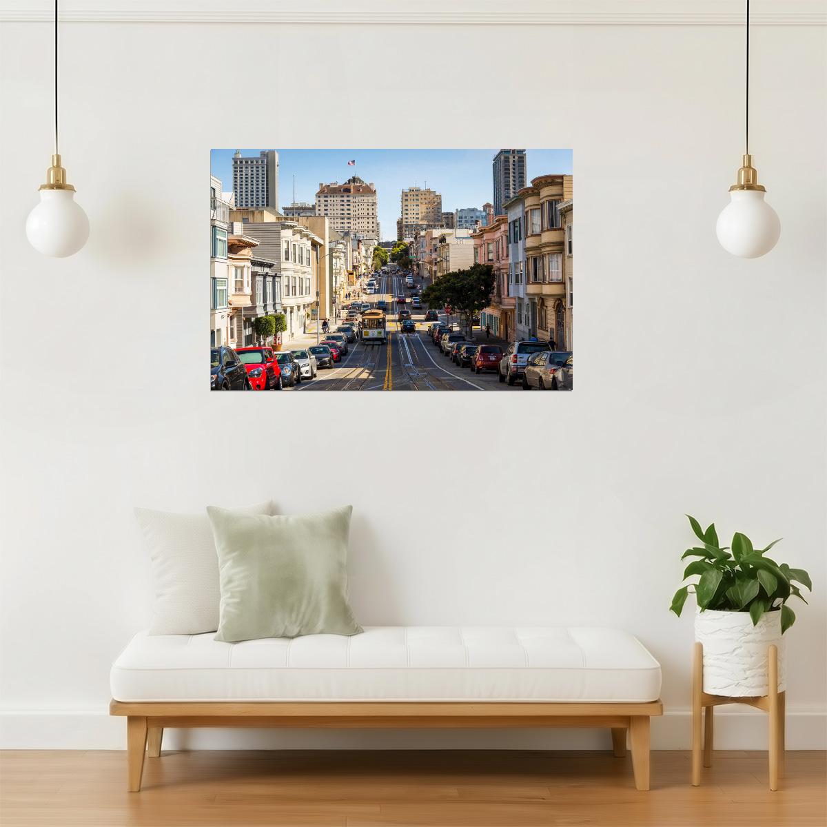 San Francisco Cable Car Poster | California Street Photography | Cityscape Wall Art