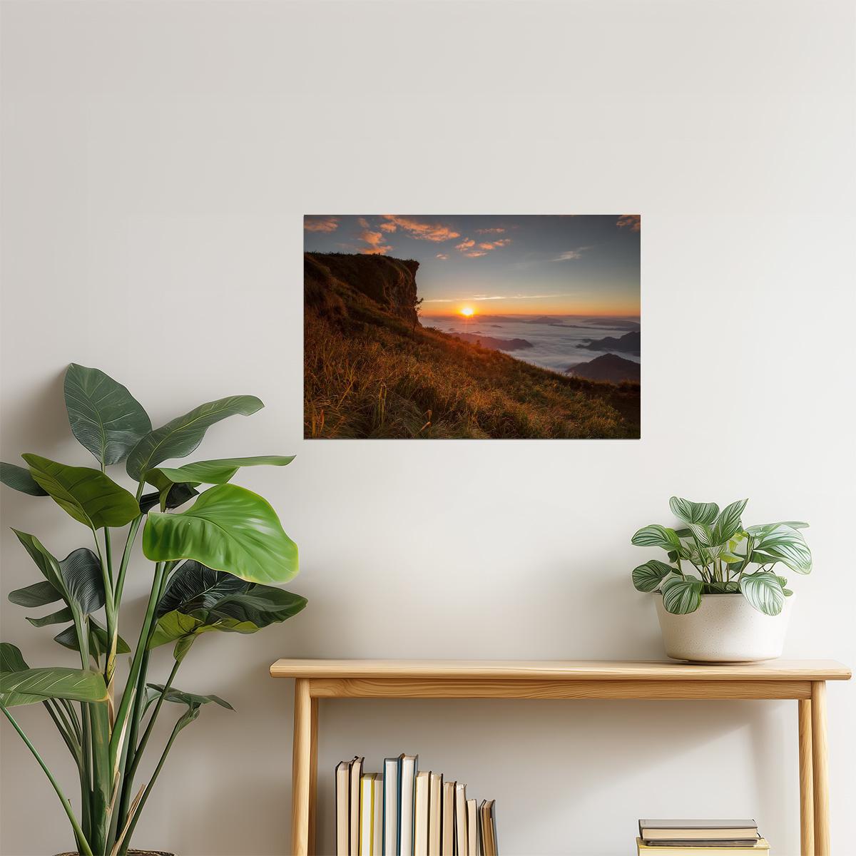 Mountain Sunrise Landscape Poster | Nature Photography | Scenic Wall Art