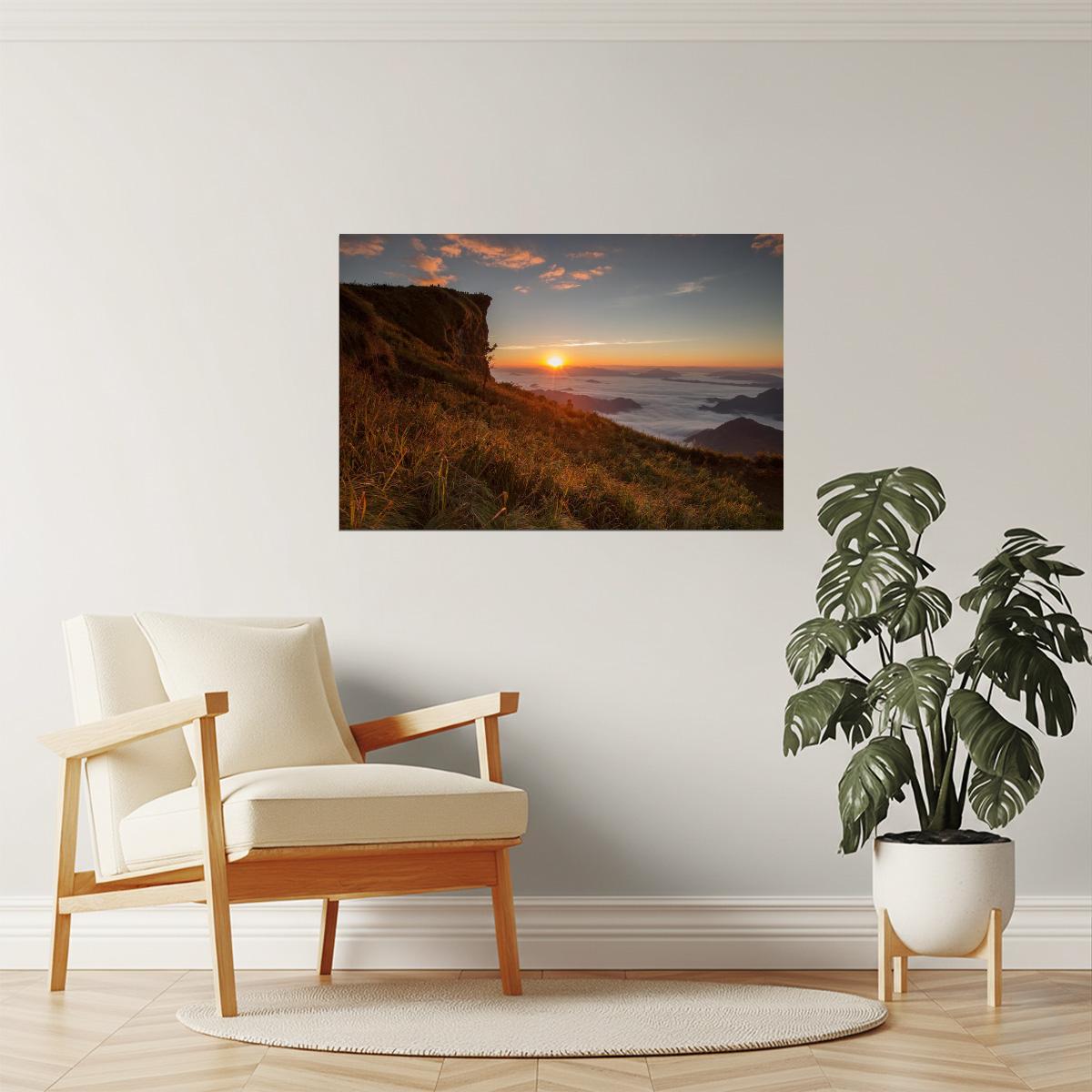 Mountain Sunrise Landscape Poster | Nature Photography | Scenic Wall Art