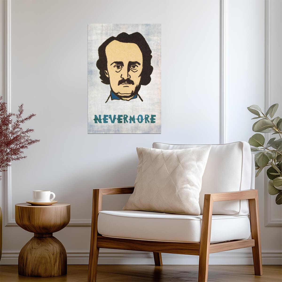 Edgar Allan Poe The Raven Quote | Nevermore Literary Poster | Gothic Wall Art - Type & Quotes Poster