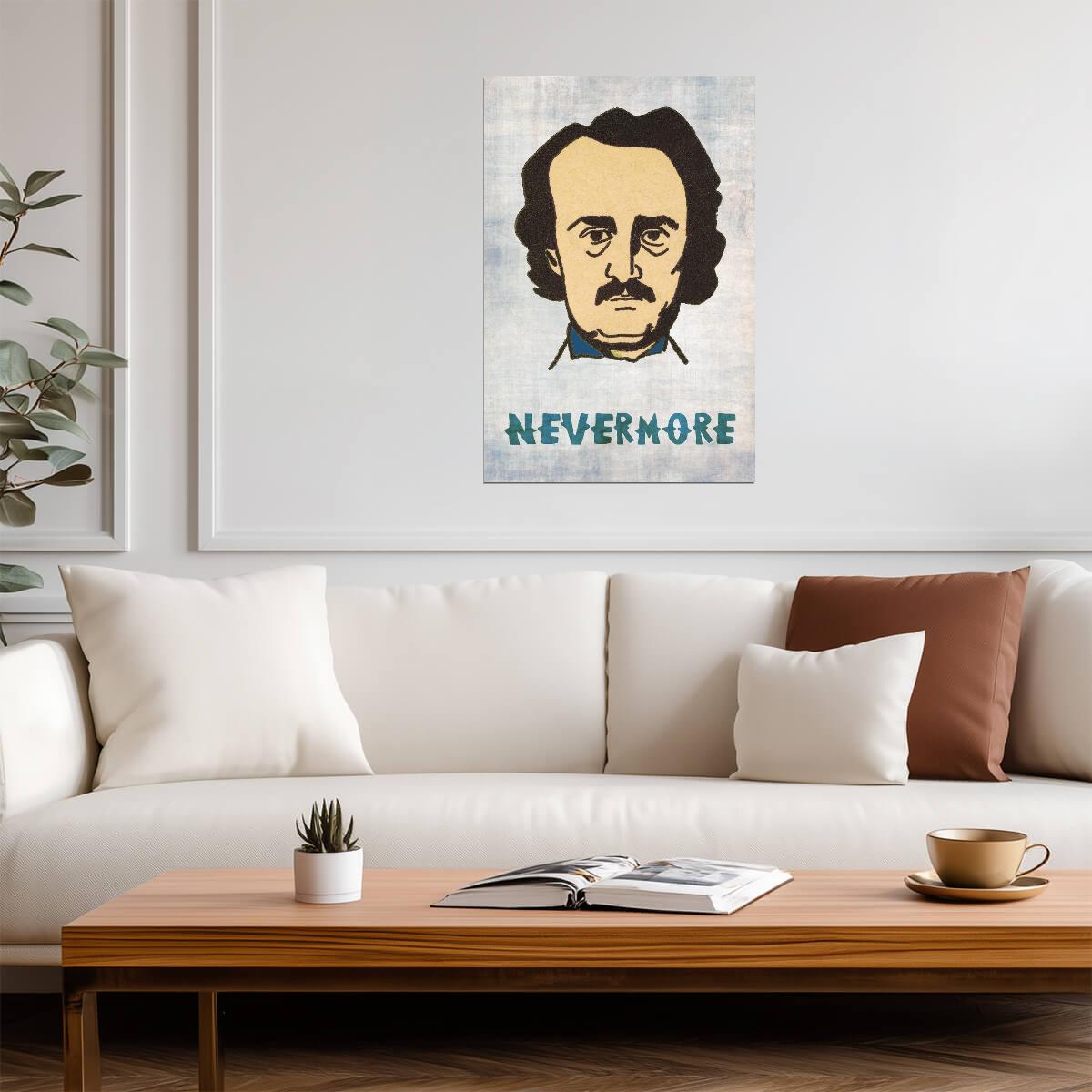 Edgar Allan Poe The Raven Quote | Nevermore Literary Poster | Gothic Wall Art - Type & Quotes Poster