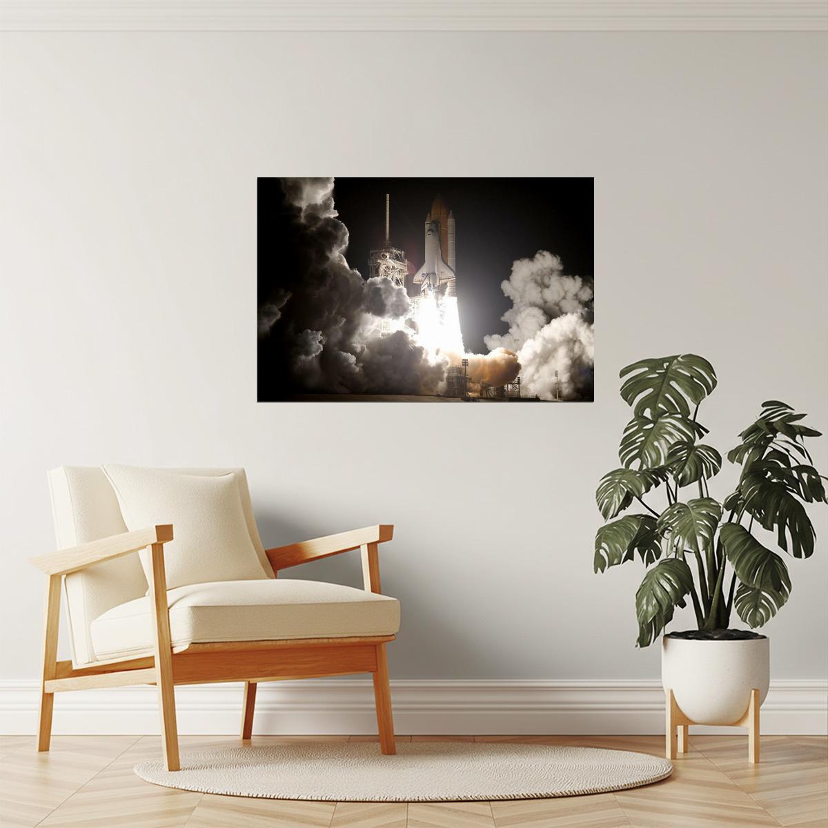 Space Shuttle Discovery Launch Poster | NASA Photography | Space Exploration Wall Art