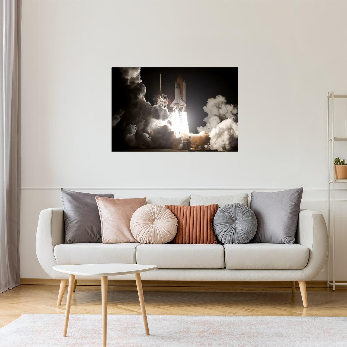 Space Shuttle Discovery Launch Poster | NASA Photography | Space Exploration Wall Art