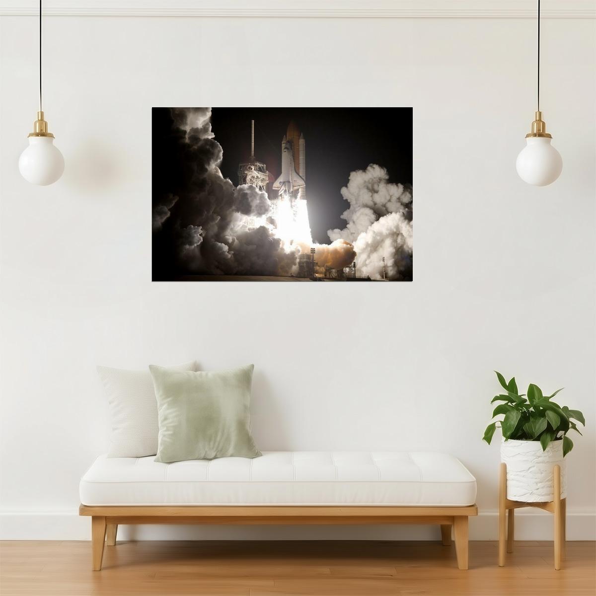 Space Shuttle Discovery Launch Poster | NASA Photography | Space Exploration Wall Art