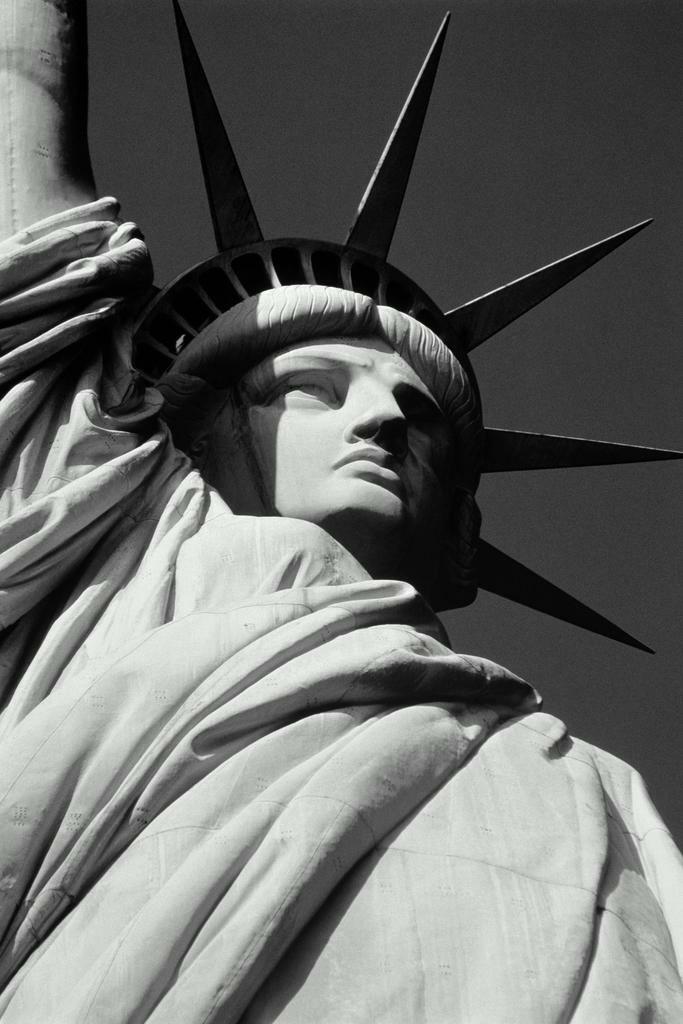 Statue of Liberty Close Up | Vintage Black and White Photo | New York City Landmark Poster - Vintage & Retro Poster