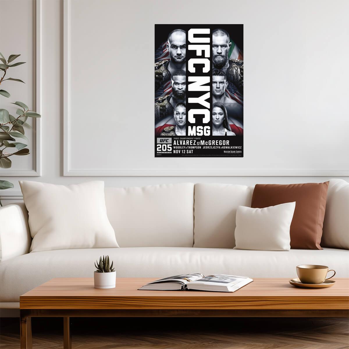 UFC 205 Alvarez vs McGregor | MMA Fight Poster | Sports Event Wall Art