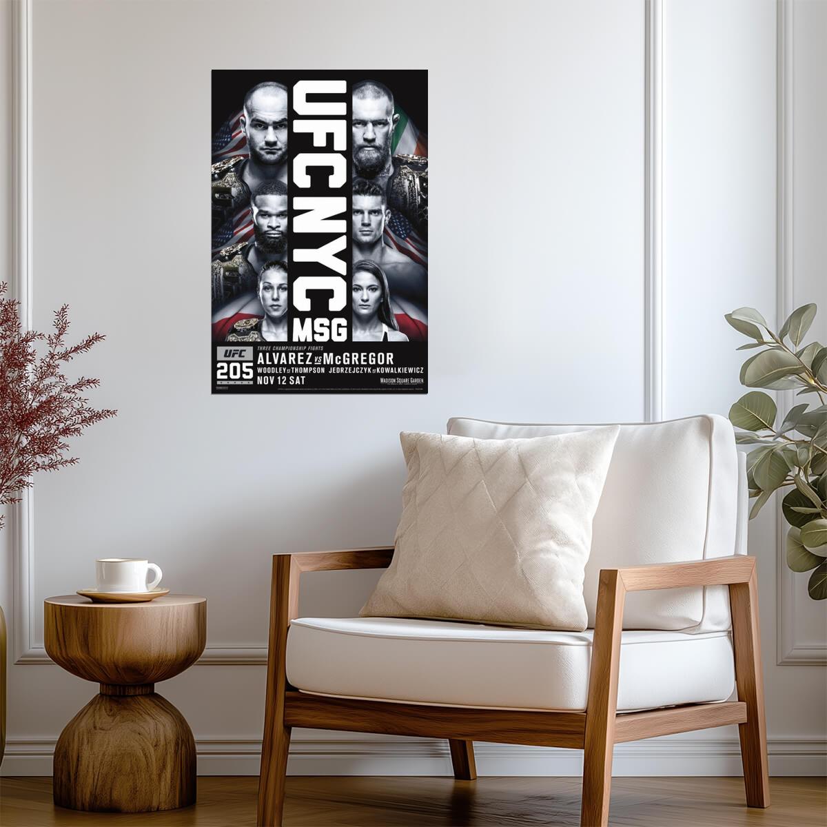 UFC 205 Alvarez vs McGregor | MMA Fight Poster | Sports Event Wall Art