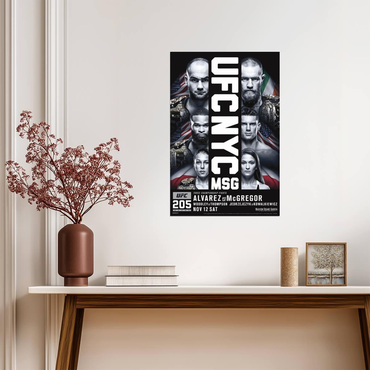 UFC 205 Alvarez vs McGregor | MMA Fight Poster | Sports Event Wall Art