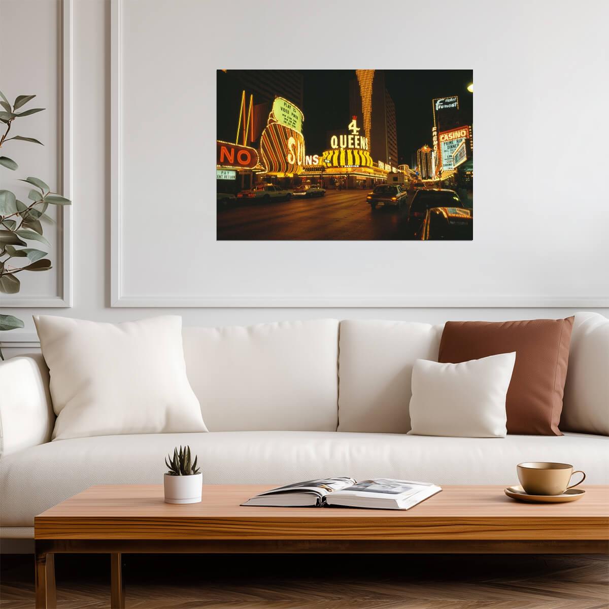 Fremont Street Neon Signs at Night | Las Vegas Photography | Vintage Vegas Poster - Photography Poster