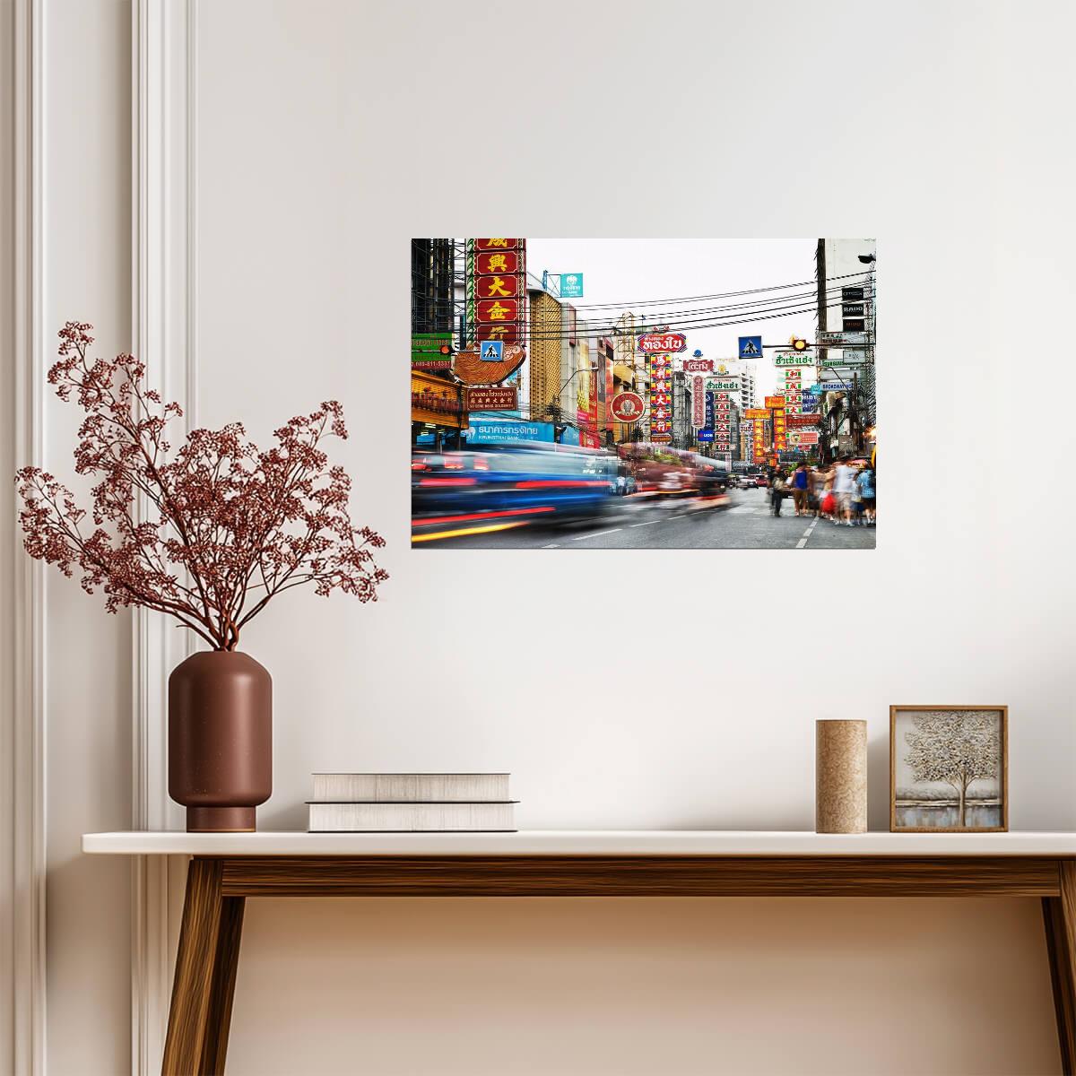 Bustling Street in Chinatown Bangkok | Thailand Photography | Urban Travel Poster - Photography Poster