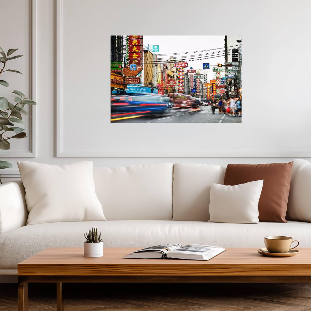 Bustling Street in Chinatown Bangkok | Thailand Photography | Urban Travel Poster - Photography Poster